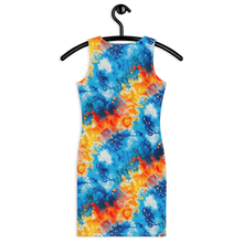 Load image into Gallery viewer, Wrinkled Tie-Dye Sublimation Dress, Incognito Apparel, Colorful Party Clothing on a hanger