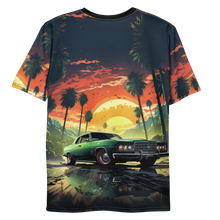 Load image into Gallery viewer, Back view of the High-Speed Chase Tee in a casual pose, emphasizing the all-around detail and gaming homage.
