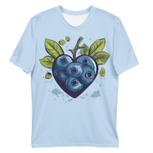 Load image into Gallery viewer, Summertime tabletop display of the Blueberry Crush OG All-Over Print Apparel, capturing the essence of the season with this stylish cannabis-themed apparel from CIA Cannabis Incognito Apparel.