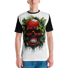 Load image into Gallery viewer, Model facing forward, Covert Crimson Tee enveloping them in a story of adventure and mystery, with a design that speaks softly but carries a bold spirit.
