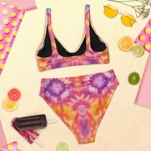 Load image into Gallery viewer, Vibrant Tie Dye Two-Piece Swimsuit: Cannabis Incognito Apparel for the Ultimate Beach-loving Cannabis Enthusiasts!