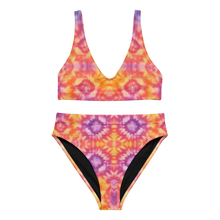 Load image into Gallery viewer, Tie dye two-piece swimsuit folded on table