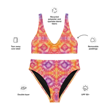 Load image into Gallery viewer, Tie dye two-piece swimsuit folded on table - Graphics 002