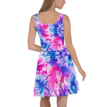 Load image into Gallery viewer, Model showcasing the Vibrant Summer Tie-Dye Dress - BACK
