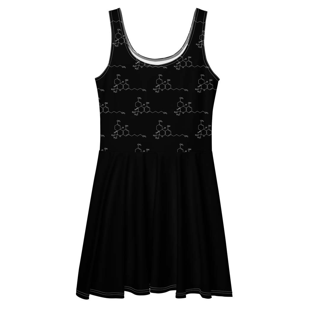 THC Pattern Skater Dress: Cannabis Incognito Apparel for the Ultimate Cannabis Clothing Enthusiasts! - XS - S - M - L - XL - 2XL - 3XL