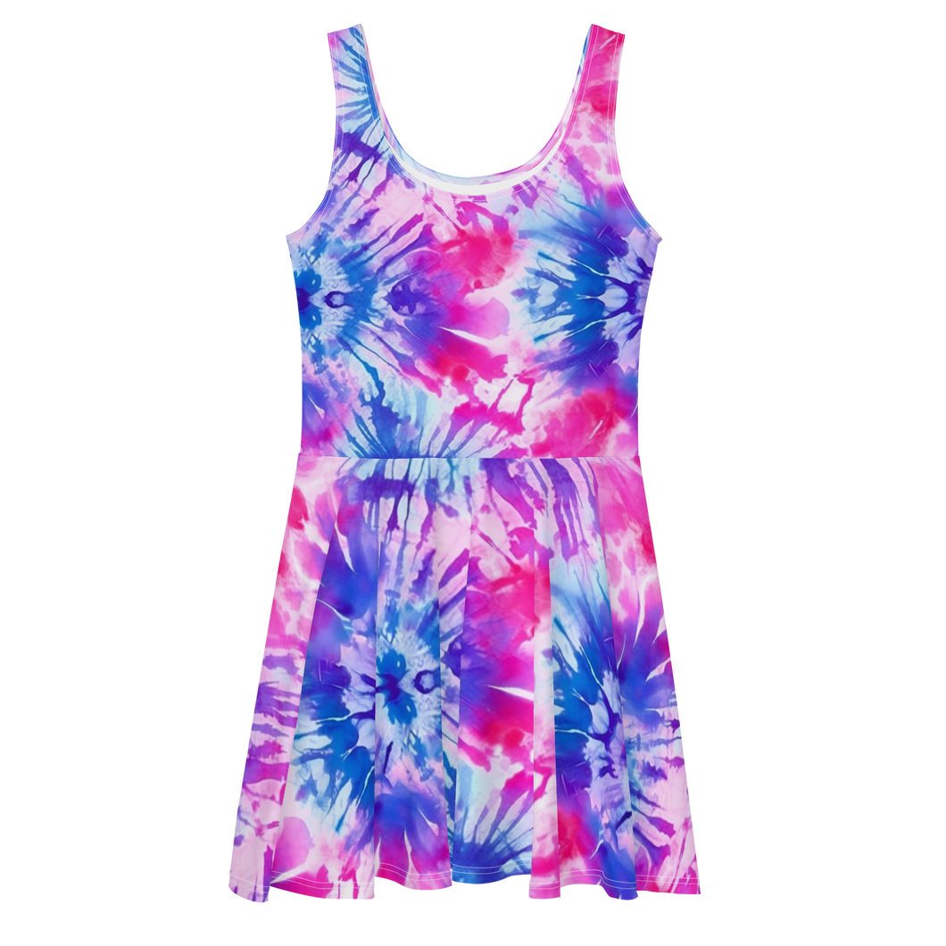 Flat lay of our Vibrant Summer Tie-Dye Dress