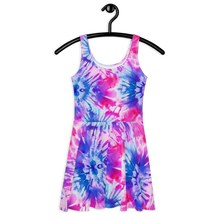 Load image into Gallery viewer, Vibrant Summer Tie-Dye Dress displayed on hanger