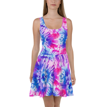 Load image into Gallery viewer, Model showcasing the Vibrant Summer Tie-Dye Dress