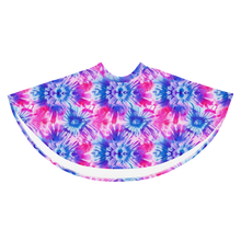 Load image into Gallery viewer, Vibrant tie-dye cannabis skater skirt flat mockup. - BACK