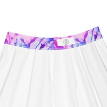 Load image into Gallery viewer, Back: Back view of tie-dye cannabis skater skirt flat mockup. - Inside lable