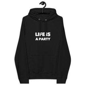 Life is a Party Hoodie, Incognito Apparel, Party Fashion Hanger mockup