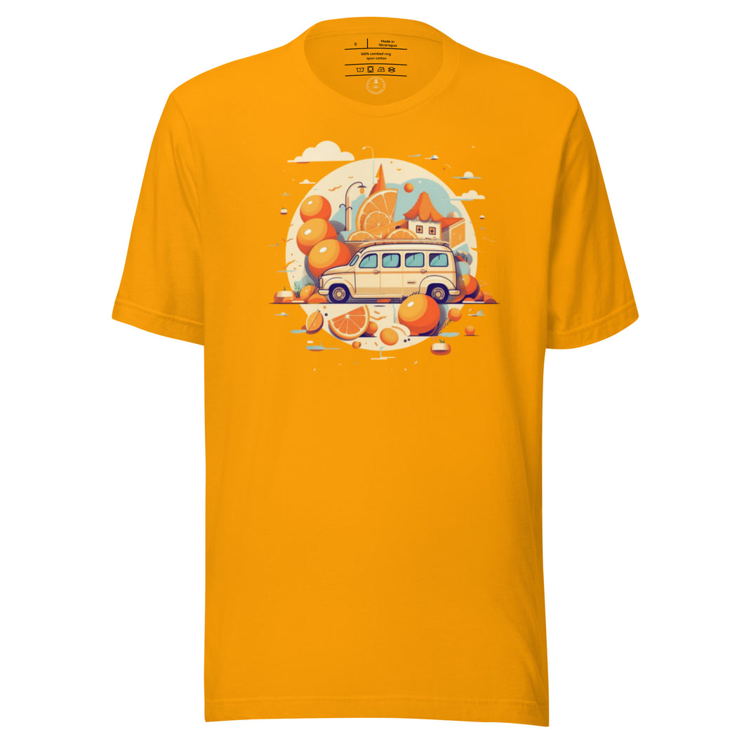 Sativa Trendy Cannabis T-Shirt for Indica Lovers - 3d shirt Design - Orange Velvet Cannabis T-Shirt Flat Mockup