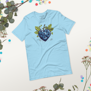 Summer Flat on Table Mockup Blueberry Crush OG T-Shirt - Lt Blue
