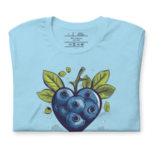 Load image into Gallery viewer, Blueberry Crush OG T-Shirt Summer Flat on Table Mockup - Folded - Lt Blue