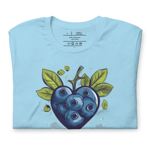 Blueberry Crush OG T-Shirt Summer Flat on Table Mockup - Folded - Lt Blue