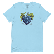 Load image into Gallery viewer, 3D Blueberry Crush OG T-Shirt Mockup - Lt Blue Flat wrinkled out