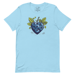 3D Blueberry Crush OG T-Shirt Mockup - Lt Blue Flat wrinkled out