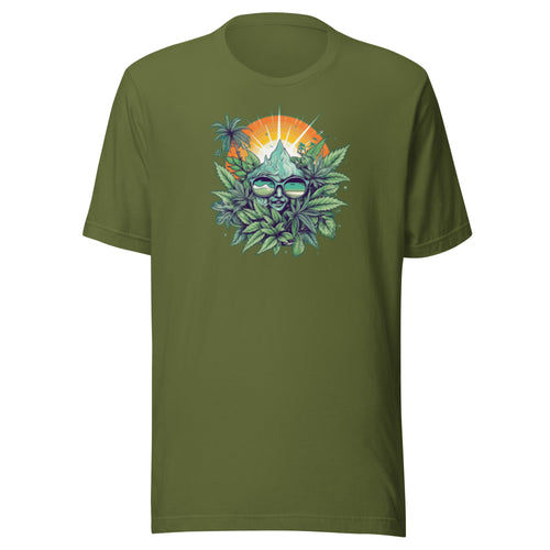 Cannabis Incognito Apparel: Embrace the Summer Vibes with our Sun and Cannabis Leafs T-Shirt - S - M - L - XL - 2XL - 3XL - 4XL