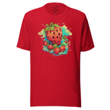 Load image into Gallery viewer, 3D mockup The Berry Whirlwind Crimson Tee displayed in full, a testament to the vibrancy of nature&#39;s dance.