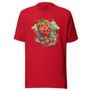 3D mockup The Berry Whirlwind Crimson Tee displayed in full, a testament to the vibrancy of nature's dance.