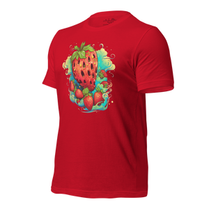 3D sporting the Berry Whirlwind Crimson Tee, embodying the spirit of adventure and freedom. 3d mockup