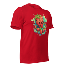 Load image into Gallery viewer, 3D mockup sporting the Berry Whirlwind Crimson Tee, embodying the spirit of adventure and freedom.