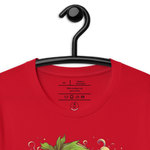 Load image into Gallery viewer,  Berry Whirlwind Crimson Tee, embodying the spirit of adventure and freedom.On the hanger