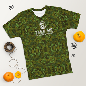 Alien Encounter Collection: Ignite Conversations with Cannabis Print. Flat out With yarn pumpkins spiders Halloween setup