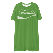 Load image into Gallery viewer, Cannabis Green Logo T-shirt dress | CIA Cannabis Incognito Apparel - 2XS - XS - S - M - L - XL - 2XL - 3XL - 4XL - 5XL - 6XL