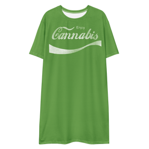 Cannabis Green Logo T-shirt dress | CIA Cannabis Incognito Apparel - 2XS - XS - S - M - L - XL - 2XL - 3XL - 4XL - 5XL - 6XL