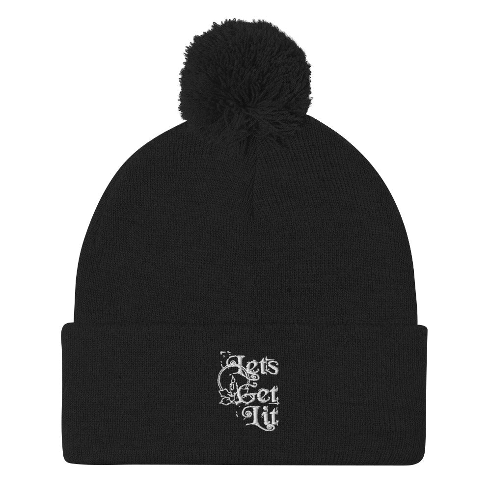 Lets Get Lit Beanie Pom-Pom CIA Clothing Store classic - Cannabis Incognito Apparel CIA | Cannabis Clothing Store