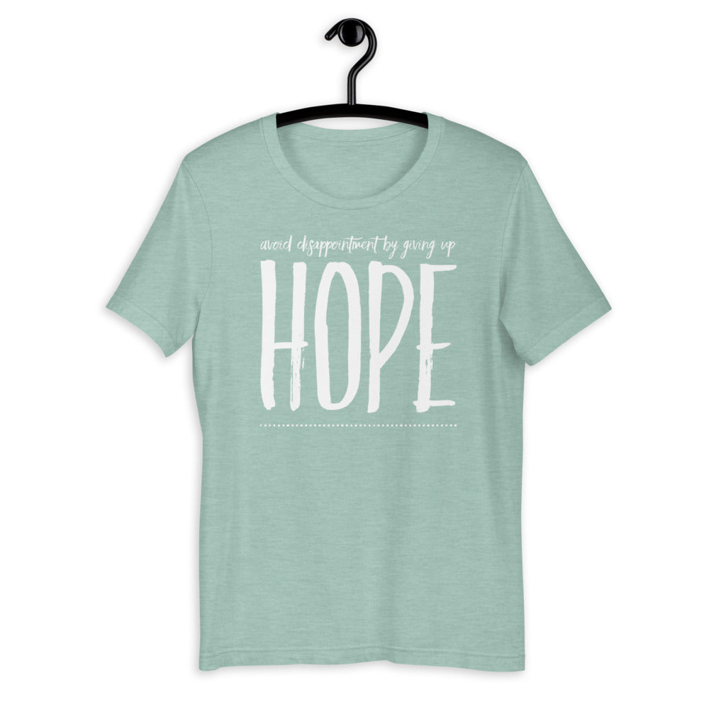 Light Green Tee on Hanger - Embrace the Unexpected