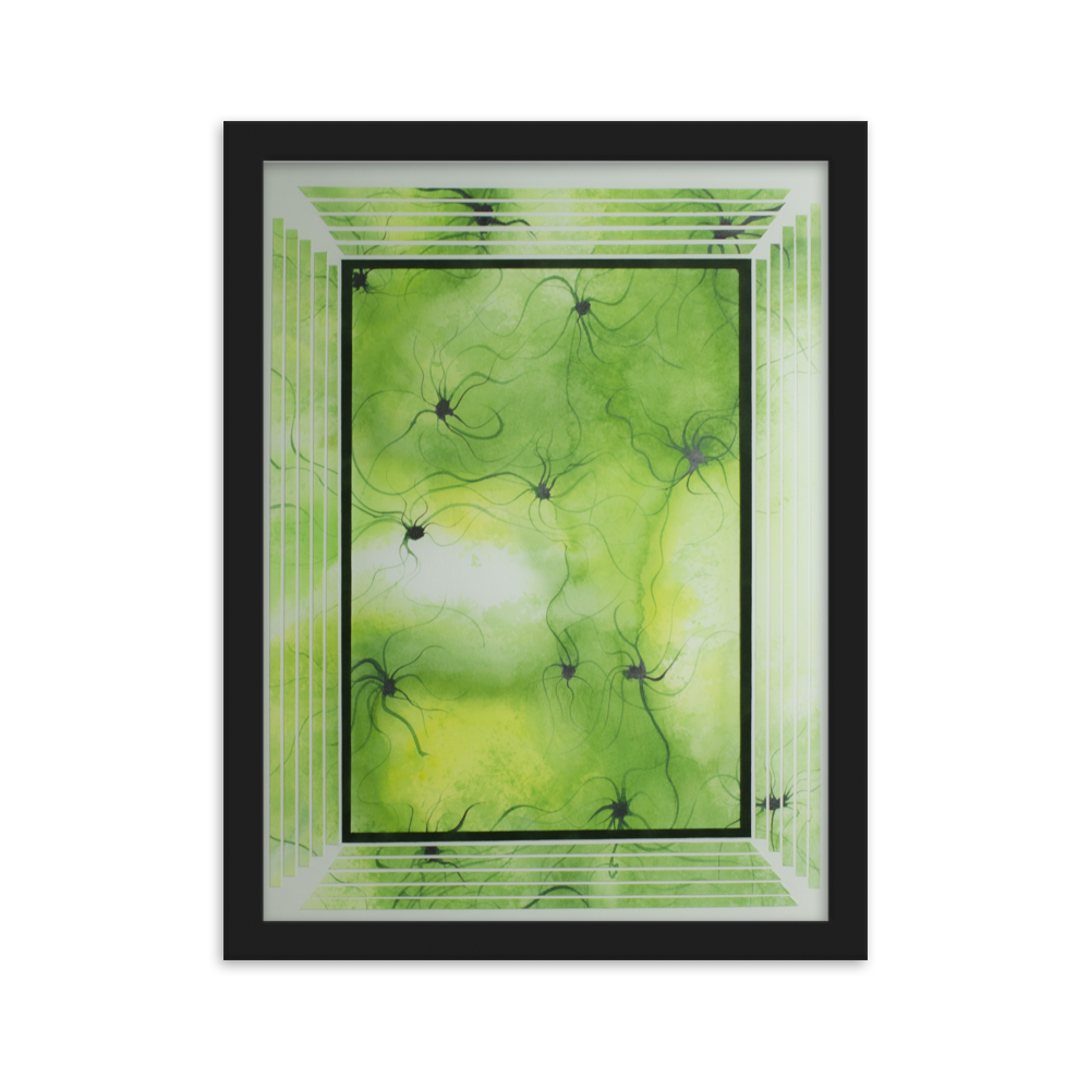 CELLs Abstract design portrait | Framed Original print Catherine Gregory - Cannabis Incognito Apparel CIA | Cannabis Clothing Store