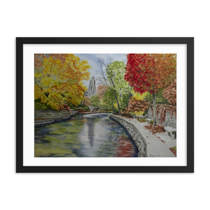 Naperville Riverwalk Tower | Catherine Gregory Framed poster watercolor - Cannabis Incognito Apparel CIA | Cannabis Clothing Store