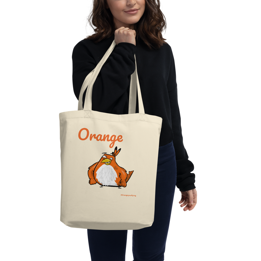 Orange Tote Bag “two Birds one Stoned” - Eco Tote Bag - Cannabis Incognito Apparel CIA | Cannabis Clothing Store