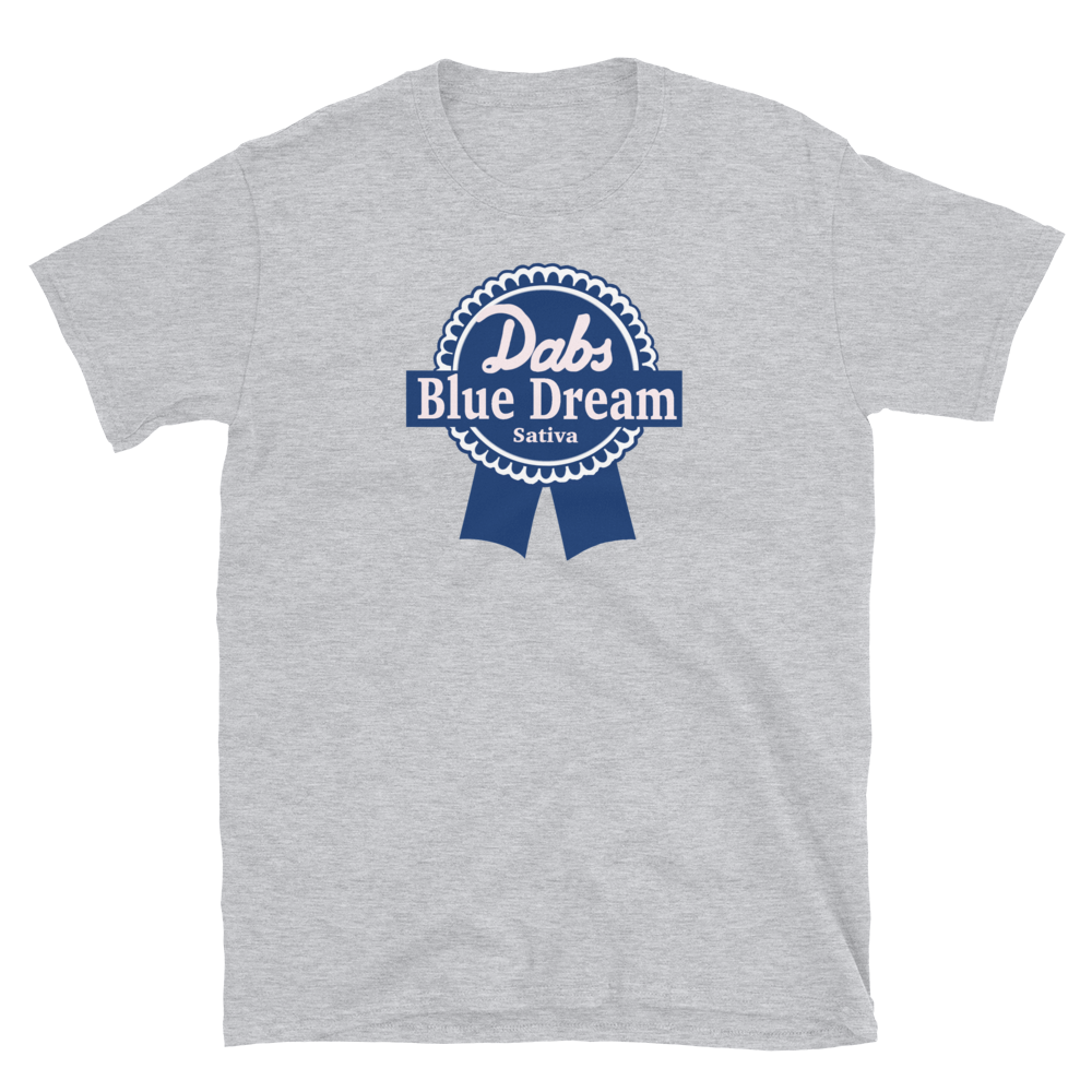 Dabs Blue Dream Sativa T-Shirt | Short-Sleeve T-Shirt | Strains Collection | Cannabis Incognito Apparel CIA | Flat T-shirt Mock Up Flat Shirt