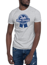 Load image into Gallery viewer, Dabs Blue Dream Sativa T-Shirt | Short-Sleeve T-Shirt | Strains Collection | Cannabis Incognito Apparel CIA | Flat T-shirt Mock Up Model Male Gray