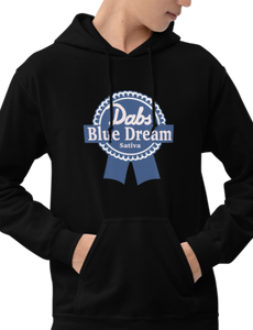 Dabs Blue Dream Sative | Sweatshirt Hoodie | BLACK FRONT Mock Up | CIA Cannabis Incognito Apparel Shop | Male Model