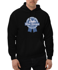 Dabs Blue Dream Sative | Sweatshirt Hoodie | BLACK FRONT Mock Up | CIA Cannabis Incognito Apparel Shop | Model Mock up pose 2