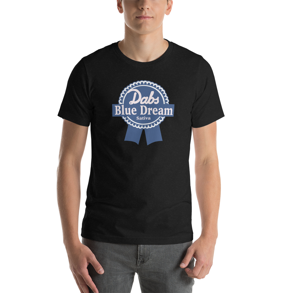 Streetwear Style: DABS Blue Dream Sativa T-Shirt by Cannabis Incognito Apparel - Model front