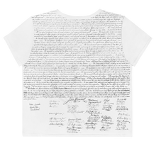 Load image into Gallery viewer, Back view of the CIA Clothing &amp; Prints USA Independence Crop Top, highlighting the quality craftsmanship and durable double stitching.