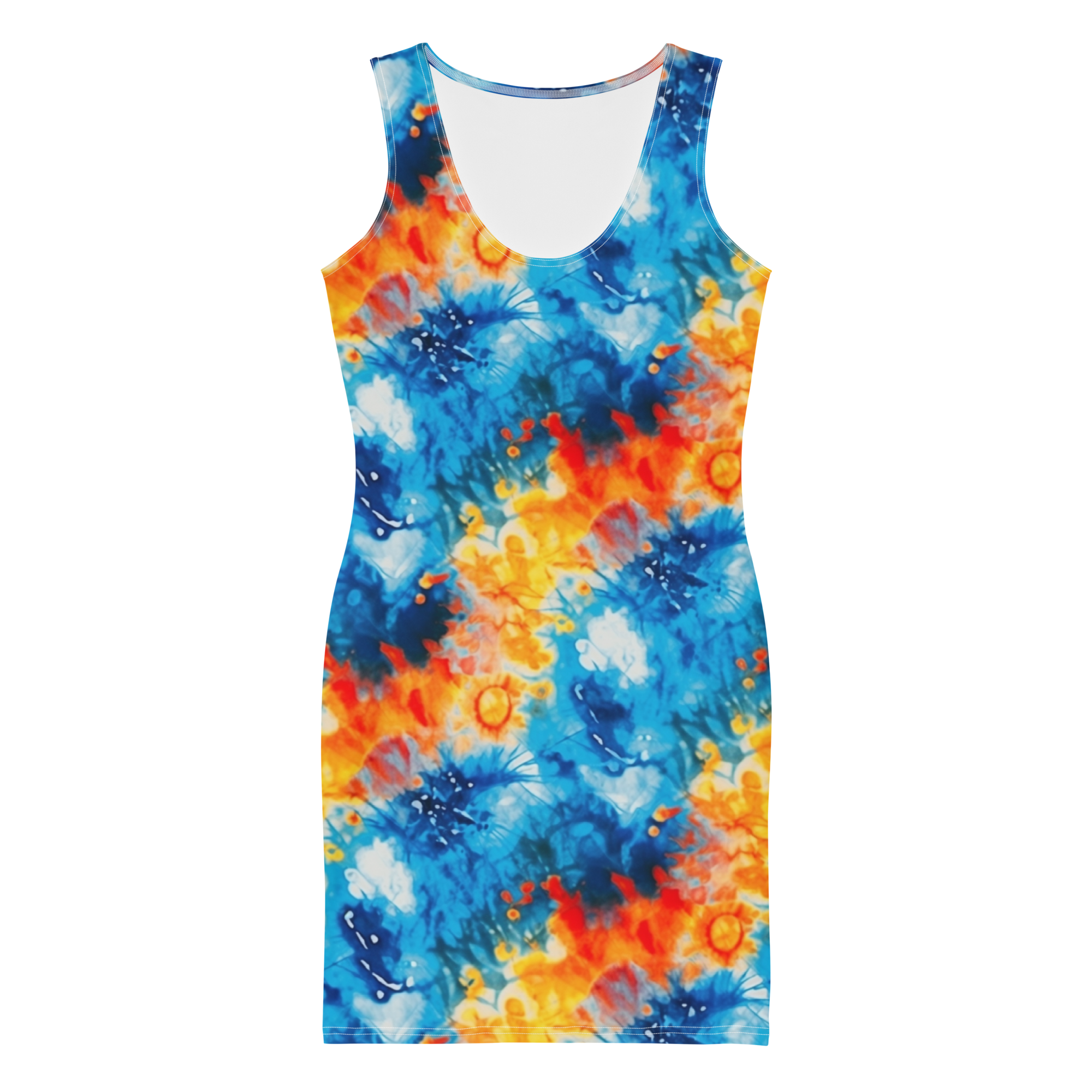 Tie-Dye Sublimation Dress, Incognito Apparel, Vibrant Party Fashion