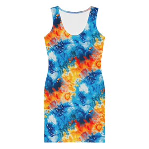 Tie-Dye Sublimation Dress, Incognito Apparel, Vibrant Party Fashion