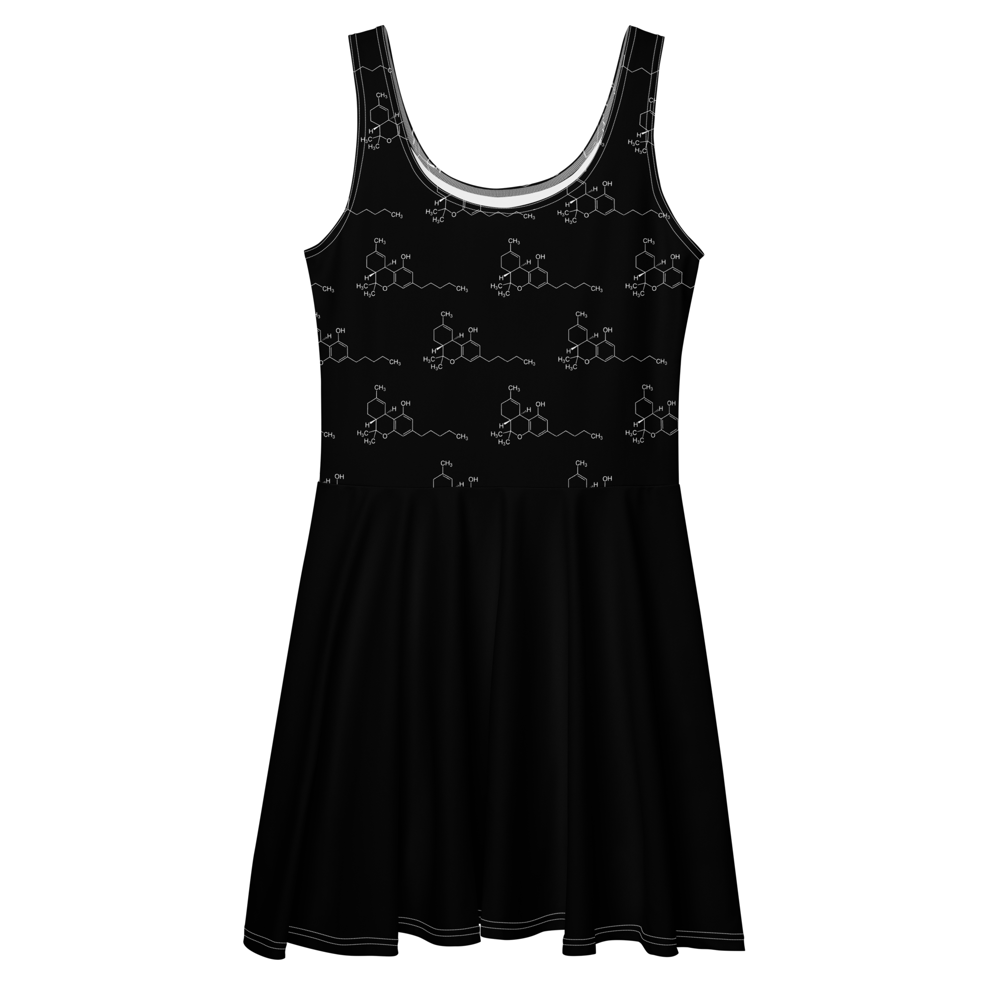 THC Pattern Skater Dress: Cannabis Incognito Apparel for the Ultimate Cannabis Clothing Enthusiasts! - XS - S - M - L - XL - 2XL - 3XL