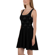 Load image into Gallery viewer, THC Pattern Skater Dress: Cannabis Incognito Apparel for the Ultimate Cannabis Clothing Enthusiasts!