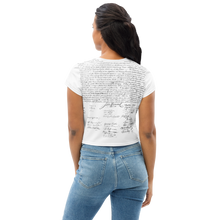 Load image into Gallery viewer, Join the exclusive secret community with the Constitution Crop Tee, celebrating individuality and fashionable secrecy. - Back