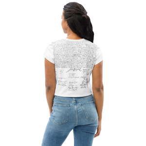 Join the exclusive secret community with the Constitution Crop Tee, celebrating individuality and fashionable secrecy. - Back