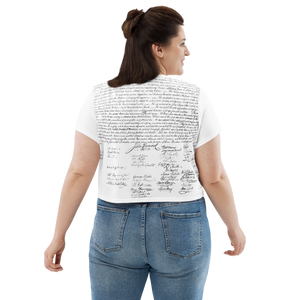 Join the exclusive secret community with the Constitution Crop Tee, celebrating individuality and fashionable secrecy. - Back Plus size