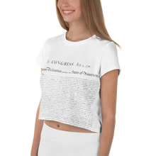 Load image into Gallery viewer, Join the exclusive secret community with the Constitution Crop Tee, celebrating individuality and fashionable secrecy.