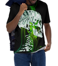 Load image into Gallery viewer,  Front view of Male wearing Money Skull T-Shirt - Walking